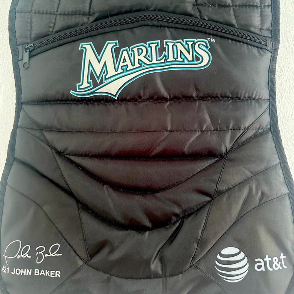RARE SGA #21 JOHN BAKER Chest Protector BACKPACK Bookbag Florida / Miami Marlins
